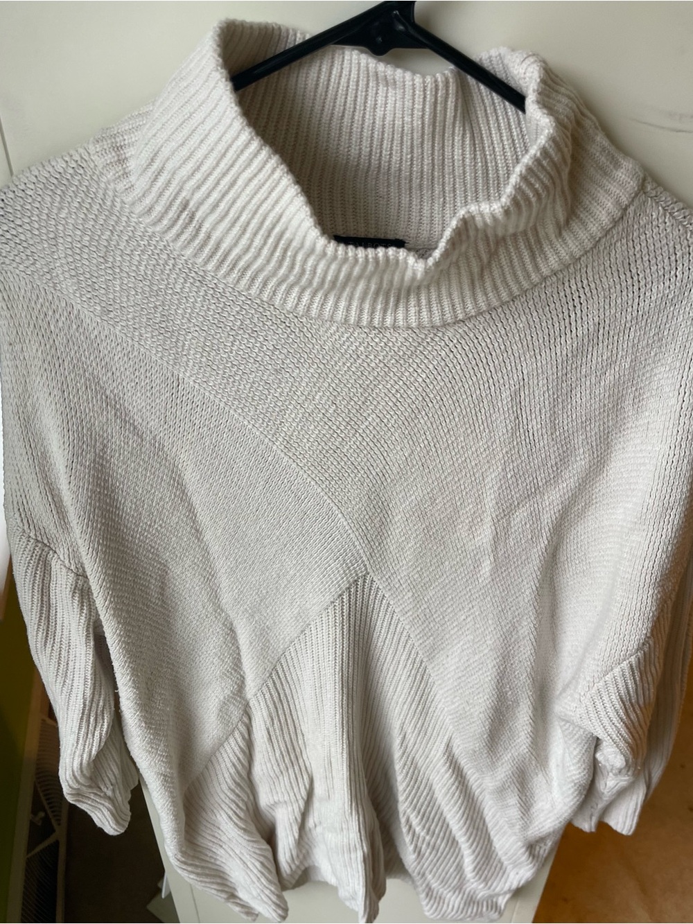 Talbots Ivory Ribbed Funnel-Neck Sweater - Picture 3 of 4